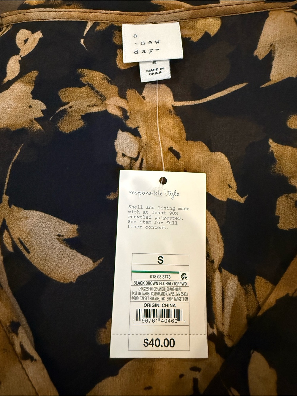 NWT A New Day Sheer Black & Mustard Floral Long Sleeve Maxi Dress Women’s Small - Picture 2 of 11